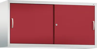 Produktbild von CP Aufsatz-Schiebetürenschrank Acurado, 2145-00 S10054 lichtgrau, rubinrot 4 Fachböden 160,0 x 40,0 x 79,0 cm