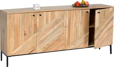 Produktbild von Sideboard MCW-L95, Kommode Schrank Anrichte, Massiv-Holz Mango 79x176x42cm MVG-, natur