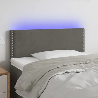 Produktbild von The Living Store LED Kopfteil Dunkelgrau 90x5x78/88 cm Samt