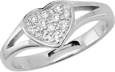Produktbild von Schöner 925 Sterling Silber Herz Baby - Ring mit Zirkonia, 38 (12.1); TRS22149RSA