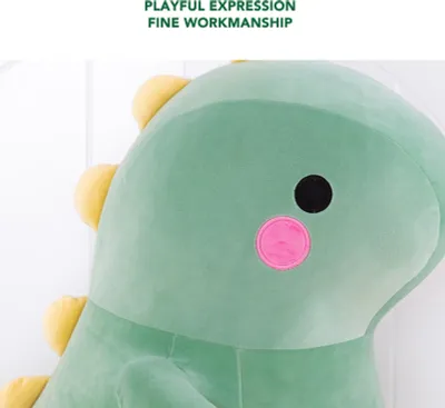 Imagen del producto de Peluche de dinosaurio adorable, muñeco de peluche suave y seguro para niños, niñas y niños, ideal como regalo de cumpleaños, color verde, 25 cm