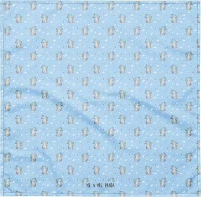 Produktbild von Mr. & Mrs. Panda Haarband Elefant Seifenblasen L - Blau - Geschenk, Heimat, Dreieckstuch, Liebesspruch, Kopftuch, Bandana, Schweißband, Elefanten, Halstuch, Foulard