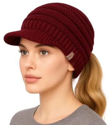 Immagine prodotto di Berretto da donna in lana con fodera in pile, ideale per l'inverno