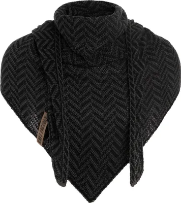 Produktbild von Knit Factory Vera Dreiecksschal - Schwarz/Anthrazit - 190x65 cm