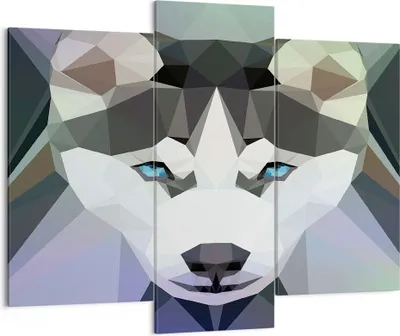 Produktbild von Bild auf Leinwand - Leinwandbild - Hund Husky Portrait - 130x100cm - Wand Bild - Wanddeko - Leinwanddruck - Bilder - Kunstdruck - Wanddekoration - Leinwand bilder - Wandkunst - CB130x100-3080