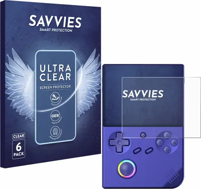 Produktbild von 6x Für Anbernic RG40XXV Schutzfolie Savvies Displayschutz Display Schutz Folie Klar Transparent
