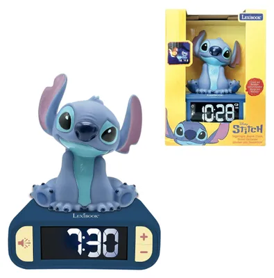 Obrázok produktu pre Lexibook, Stitch, nočná lampička s budíkom, model RL800DLXB