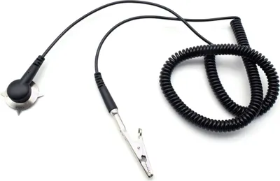 Produktbild von QUADRIOS ESD-Erdungskabel 3.00m Klemme, Druckknopf 10 mm, Stecker, Krokodilklemme