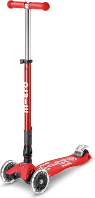 Immagine prodotto di Maxi Micro DELUXE rosso (LED) pieghevole 5-12 anni fino a 70 kg di peso corporeo