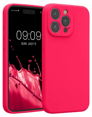 Produktbild von kwmobile Hülle kompatibel mit Apple iPhone 15 Pro Max - Hülle Silikon gummiert - Handyhülle - Handy Case in Neon Pink