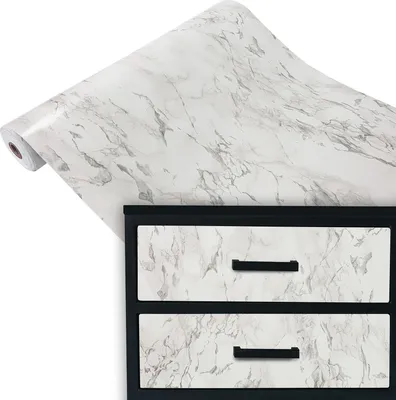 Produktbild von Klebefolie Möbel 67x100 cm - Marmor Hellgrau - Möbelfolie selbstklebend in Deko-Stil - Folie für Möbel zur Renovierung von Türen, Schränken und Regalen - Möbelfolie dekorativ und pflegeleicht