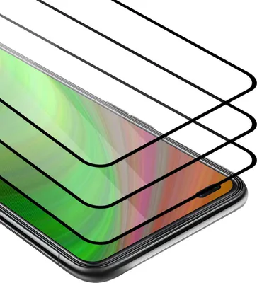 Produktbild von Cadorabo 3x Vollbild Panzer Folie für Oppo Reno4 Schutzfolie in Schwarz Tempered Display-Schutzglas