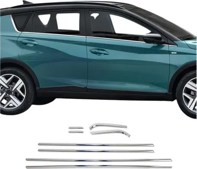 Zdjęcie produktu dla Listwy okienne do Hyundai Bayon 2021-2025 stal nierdzewna chrom 8szt