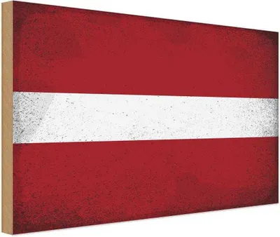 Produktbild von vianmo Holzschild 20x30 cm Lettland Latvia Vintage Flagge Fahne Wappen