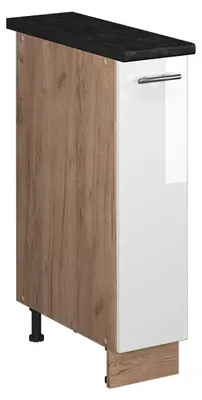 Produktbild von Apothekerschrank Vicco Fame-Line Weiß Hochglanz/Goldkraft Eiche 20 cm, AP Anthrazit, Model 62135