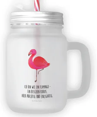 Produktbild von Mr. & Mrs. Panda Cocktailglas Flamingo Classic - Transparent - Geschenk, Rosa, Becher mit Strohhalm, Prächtig, Spruch, Glas, Eiskaffee, Freundin, Selbstliebe, Trinkglas