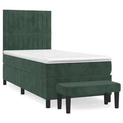 Produktbild von Boxspringbett mit Matratze Dunkelgrün 80x200 cm Samt