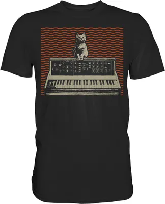 Produktbild von Analog Modular Synthesizer Katze Musikproduzent T-Shirt – Black / 4XL