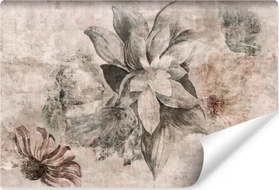 Produktbild von Muralo Selbstklebende Fototapete BLUMEN Pflanzen Beton Wanddeko Retro Stil Br. 315cm x Hö. 210cm