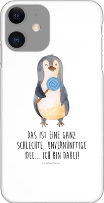 Produktbild von Mr. & Mrs. Panda Iphone 11 Handyhülle Pinguin Lolli - Weiß - Geschenk, Süßigkeiten, Handy Case, Cover, Hülle, Spruch, Schutzhülle, Unvernünftig