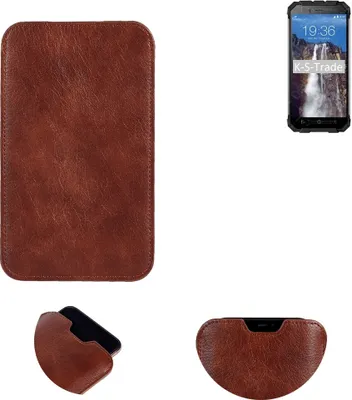 Produktbild von K-S-Trade Schutzhülle Handyhülle kompatibel mit Ulefone Armor X Handytasche Kunstleder Sleeve in braun