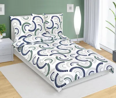 Obrázek produktu pro Krepové povlečení - Modrá,zelená - 140x200, 70x90