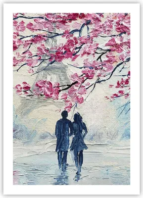 Produktbild von Poster - Poster ohne Rahmen - Paar Paris Baum - 50x70 cm - Wand Bild - Wanddeko - Wandbilder - Kunstposter - Wandposter - Bilder - Kunstdruck - Wanddekoration - Wandbild - P2XPA50x70-4211