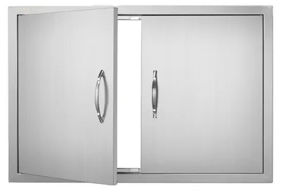 Obrázok produktu pre Prístupové dvierka na gril VEVOR, 838 x 558 x 46 mm, dvojité dvierka do vonkajšej kuchyne, dvierka z nehrdzavejúcej ocele na zapustenie, vertikálne nástenné dvierka s kľučkami, pre grilovací ostrovček, grilovaciu stanicu, vonkajšiu skrinku atď.