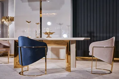 Produktbild von Esszimmer Komplett Tisch 4 Stühle Anrichte Spiegel Set 7tlg Esstisch