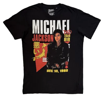 Image de Michael Jackson - T-shirt « Bad Tour 88 Tokyo » pour homme/femme, unie RO16167 (L) (noir)