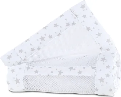 Produktbild von babybay Nestchen Mesh-Piqué passend für Modell Original, weiß Sterne perlgrau