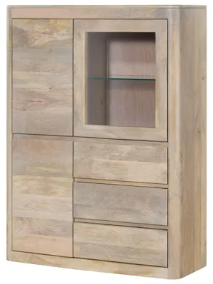 Produktbild von MASSIVMOEBEL24 Vitrine Mango 109x40x145 weiß lackiert TORONTO #309