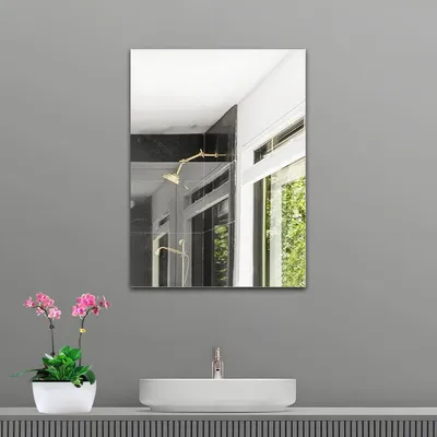 Obrázok produktu pre Zrkadlo na stenu, 40x30 cm, samolepiace, bez rámu, sklenené, obdĺžnikové