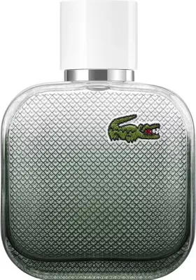 A product shot of a Lacoste L.12.12 Blanc Eau Intense Eau de Toilette bottle.