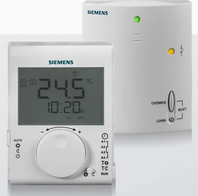 Produktbild von Siemens Raumtemperaturregler LCD 5..30°C T/N 2-Pkt(TPI) Funk m. Empfänger, 1 Stk.