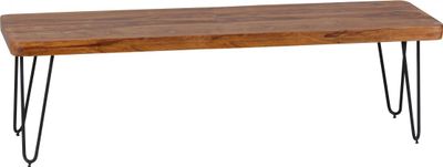 Sedacia lavica masívne drevo sheesham 180 x 45 x 40 cm drevená lavica prírodný produkt kuchynská lavica vo vidieckom štýle | Wohnling