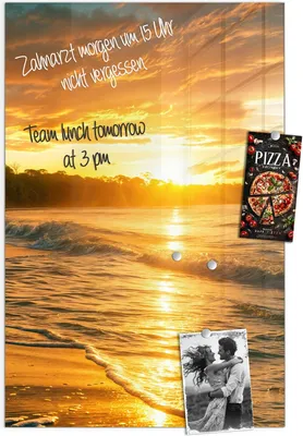 Produktbild von Magnettafel 60x90cm Pinnwand Whiteboard beschreibbar - Sonnenuntergang Strand