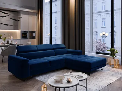 Produktbild von FurMeb24 ECKSOFA OLIVIO - 250 x 183 cm monolith 77 - mit schlaffunktion und bettkasten - rechte seite