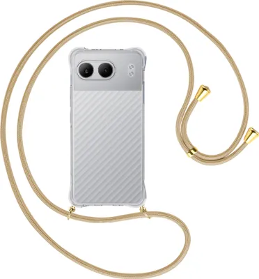 Produktbild von Handykette Backcover-Schutzhülle mit Band (Metall goldfarben) für OnePlus Nord 4 5G - caramel