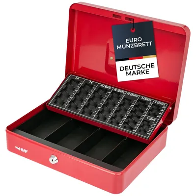 Produktbild von Geldkassette abschließbar mit Münzzählbrett, HMF 4215-03, Rot
