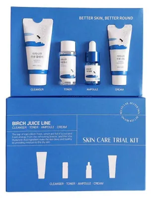 Produktbild von Round Lab - Birkensaft-Probierset ( Reinigungsmittel+ Toner+ Ampulle+ Creme)