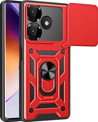 Produktbild von Hülle für Xiaomi Redmi 13 4G Magnetische Ring Ständer Halter Dia Kameraschutz TPU Bumper Silikon Schutzhülle Rot
