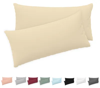 Productafbeelding van Twinzen - Kussensloop, 40 x 80 cm - Set van 2 - 100% katoen - Beige