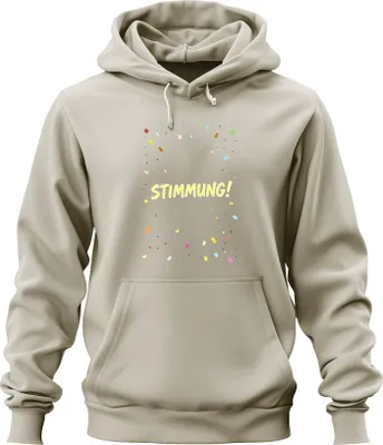 Produktbild von STIMMUNG! Konfetti Party Feier Geburtstag Geschenk Retro Spaß Uni Hoodie Kapuzenpullover, Natur, XL