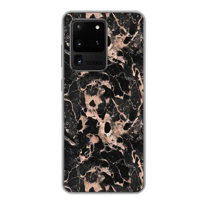 Produktbild von MuchoWow® Handyhülle Schutzhülle Hülle für Samsung Galaxy S20 Ultra Marmor - Rose - Muster - Chic Silikon Softcase Handy Hülle - Karteninhaber