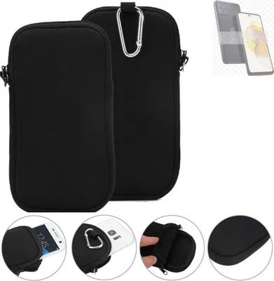 Produktbild von K-S-Trade Neopren-Hülle Handyhülle kompatibel mit Motorola Moto G73 5G Schutzhülle Neoprenhülle Sleeve Schutz-Hülle Gürtel Tasche Case Holster