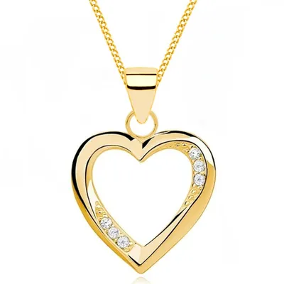 Elegante Herz-Kette mit Anhänger I Goldkette Geschenkidee für Damen

