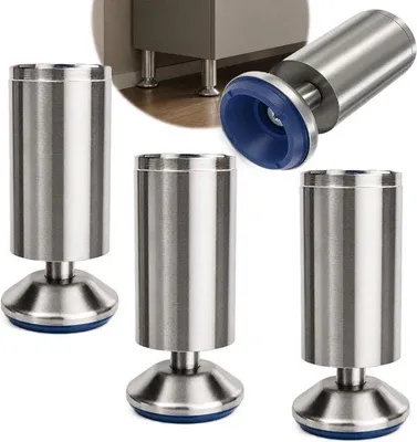 Produktbild von Set mit 4 Möbelbeinen – 80, 100, 120, 150 mm – Edelstahl – Stabile Basis für Möbel – Vemera