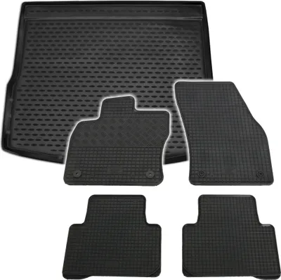 Produktbild von Gummi Kofferraumwanne + Fußmatten Set für VW Tiguan 2 AD, Bj. 1/2016-