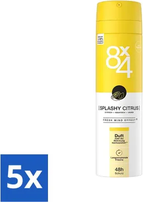 Produktbild von 8 x 4 Deospray - Splashy Citrus - Deodorant - Zitrusduft - 150 ml - Vorteilspack - 5 Stücke